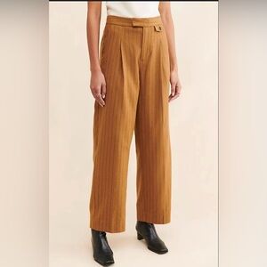 Madewell high rise rosedale straight Pants size 4 brown pinstripe wool blend